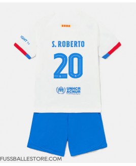 Günstige Barcelona Sergi Roberto #20 Auswärts Trikotsatzt Kinder 2023-24 Kurzarm (+ Kurze Hosen)